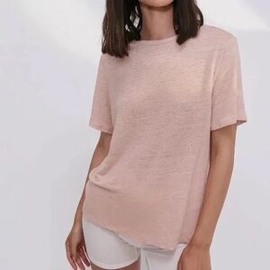 LUNYA Linen T Shirt, Pink - XS/S
